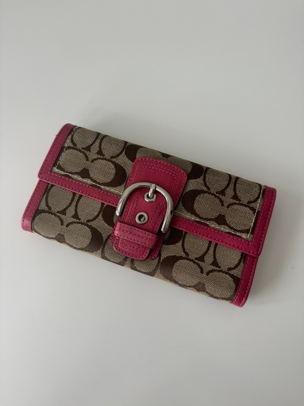 Y2K Coach Soho Signature Long Wallet - Pink
